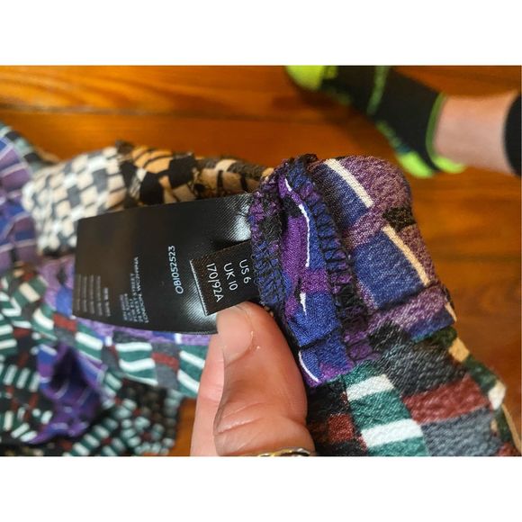 Anthropologie Maeve Gianna Tunic Dress Green Geometric Print, Size 6, MSRP $150 - Picture 12 of 13